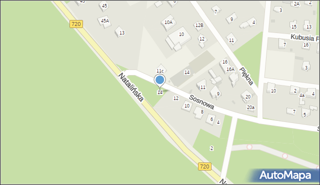 Otrębusy, Sosnowa, 14, mapa Otrębusy