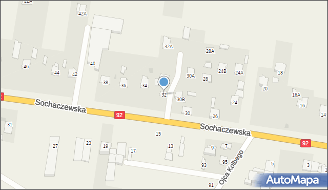 Paprotnia, Sochaczewska, 32, mapa Paprotnia