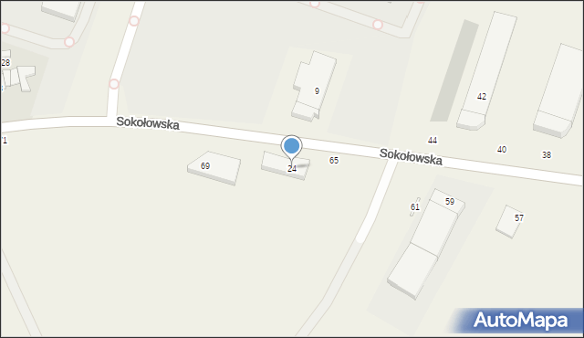 Pęcice, Sokołowska, 24, mapa Pęcice