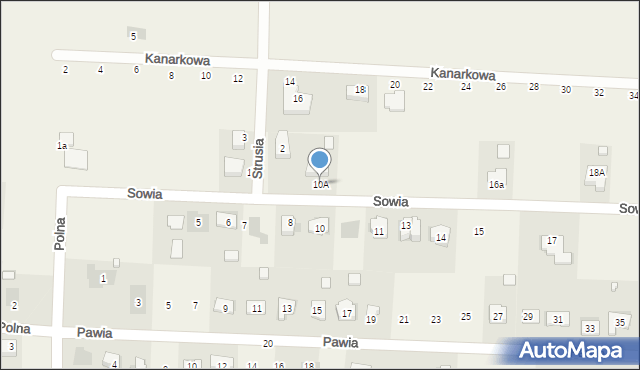 Piaseczna Górka, Sowia, 10A, mapa Piaseczna Górka