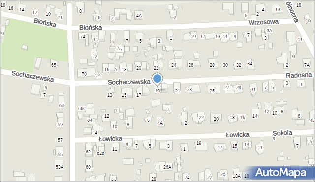 Piastów, Sochaczewska, 19, mapa Piastów