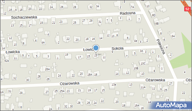 Piastów, Sokola, 13, mapa Piastów