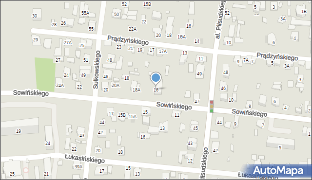 Piastów, Sowińskiego Józefa, gen., 16, mapa Piastów