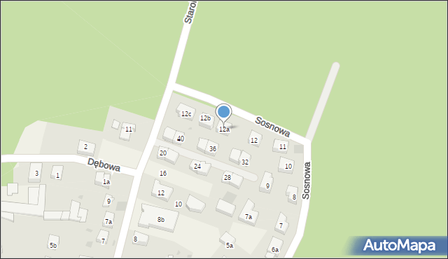 Pilchowo, Sosnowa, 12a, mapa Pilchowo