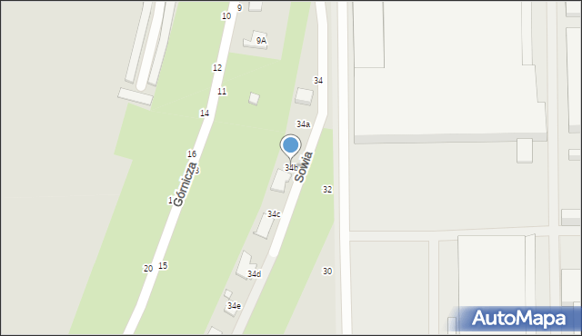 Piotrków Trybunalski, Sowia, 34b, mapa Piotrków Trybunalski