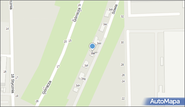 Piotrków Trybunalski, Sowia, 34e, mapa Piotrków Trybunalski