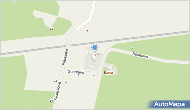 Piotrkowice, Sosnowa, 3, mapa Piotrkowice