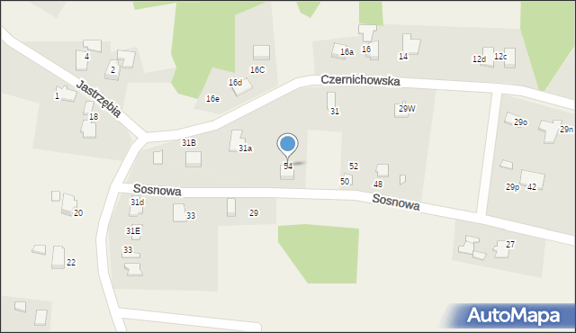 Pisarzowice, Sosnowa, 54, mapa Pisarzowice