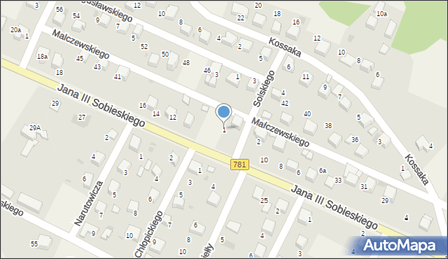 Płaza, Solskiego Ludwika, 1, mapa Płaza