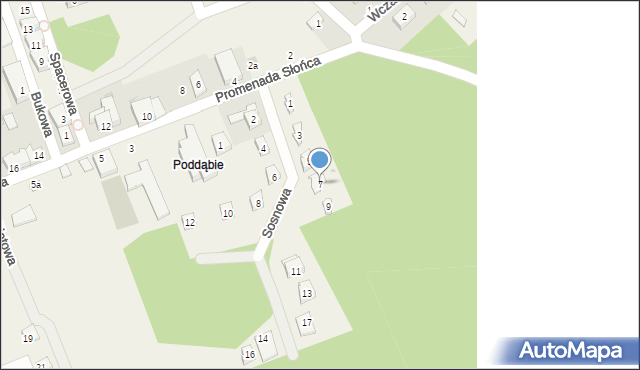 Poddąbie, Sosnowa, 7, mapa Poddąbie