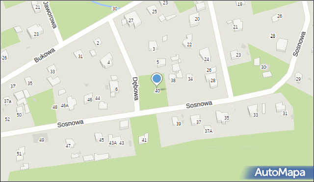 Podkowa Leśna, Sosnowa, 40, mapa Podkowa Leśna