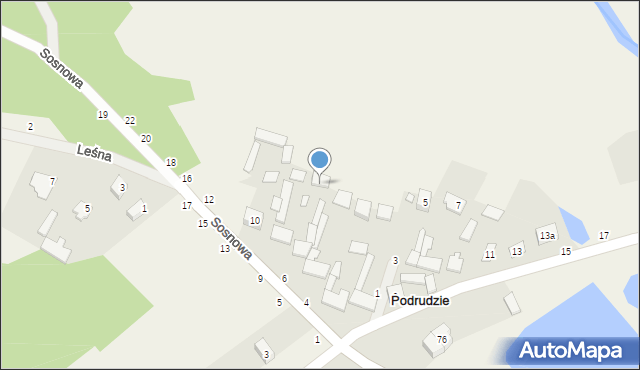 Podrudzie, Sosnowa, 6, mapa Podrudzie