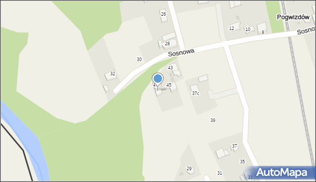 Pogwizdów, Sosnowa, 47A, mapa Pogwizdów