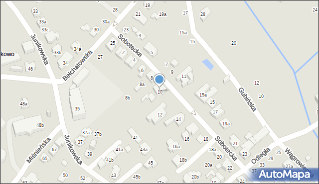 Poznań, Sobotecka, 10, mapa Poznania