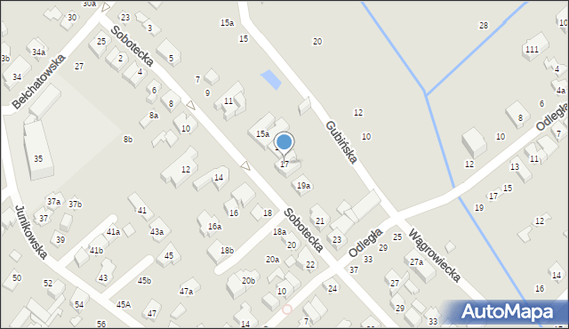 Poznań, Sobotecka, 17, mapa Poznania