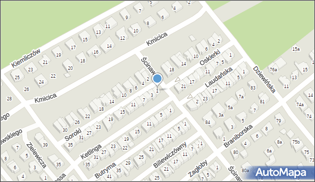 Poznań, Soroki, 1, mapa Poznania