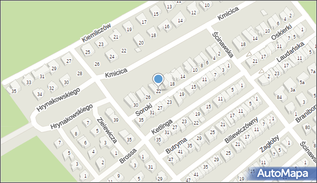 Poznań, Soroki, 22, mapa Poznania