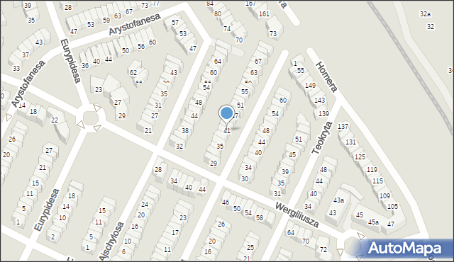 Poznań, Sofoklesa, 41, mapa Poznania