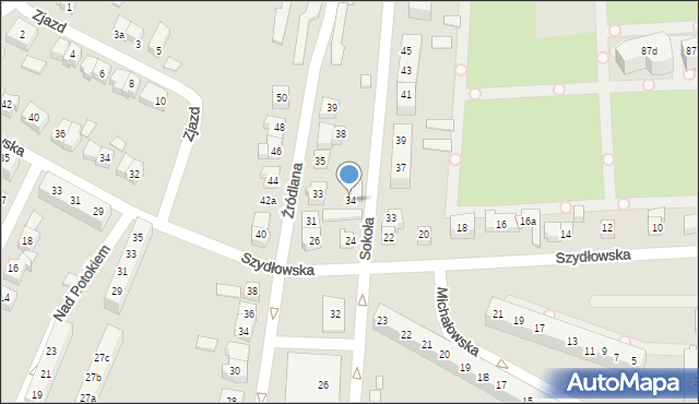 Poznań, Sokoła, 34, mapa Poznania