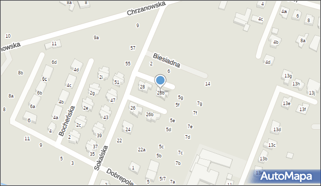 Poznań, Sokalska, 28b, mapa Poznania