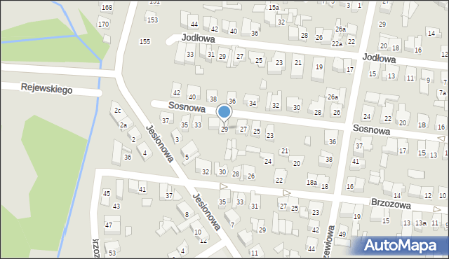 Poznań, Sosnowa, 29, mapa Poznania