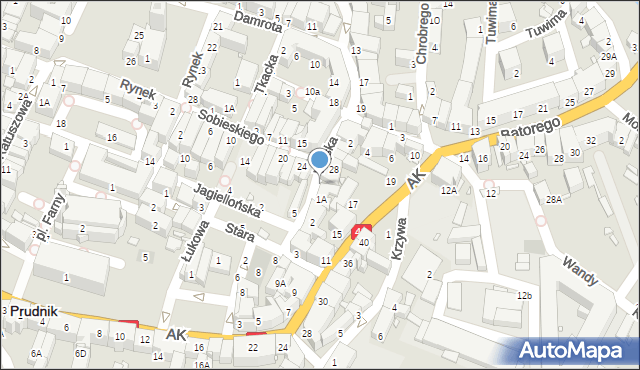 Prudnik, Sobieskiego, 26b, mapa Prudnik