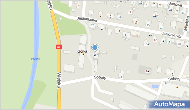 Prudnik, Soboty, 1c, mapa Prudnik