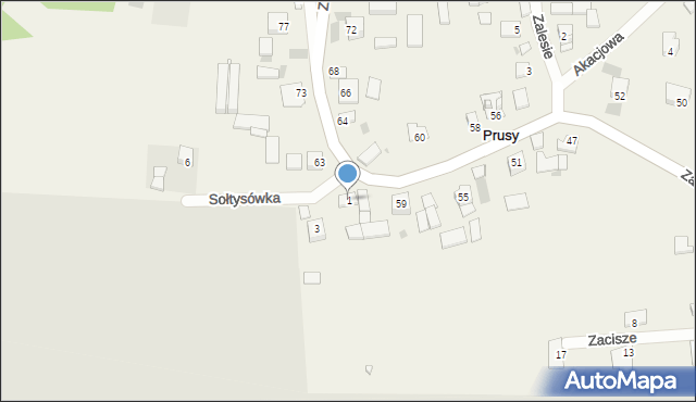 Prusy, Sołtysówka, 1, mapa Prusy