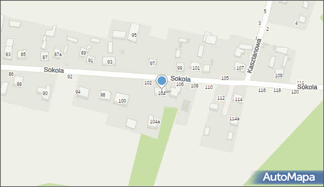 Przymiłowice, Sokola, 104, mapa Przymiłowice