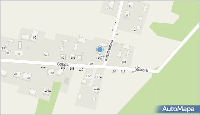 Przymiłowice, Sokola, 107, mapa Przymiłowice