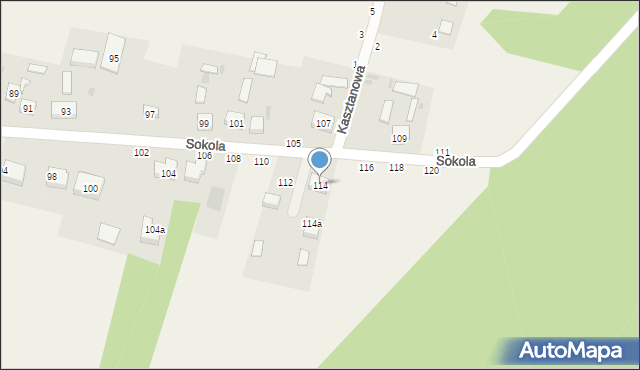 Przymiłowice, Sokola, 114, mapa Przymiłowice