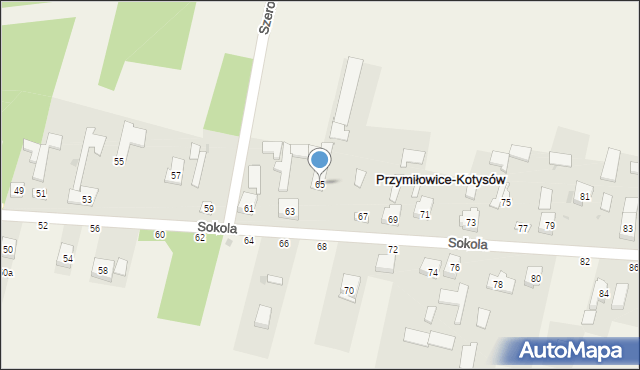 Przymiłowice, Sokola, 65, mapa Przymiłowice