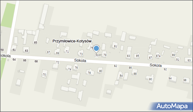 Przymiłowice, Sokola, 77, mapa Przymiłowice