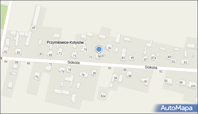 Przymiłowice, Sokola, 79, mapa Przymiłowice