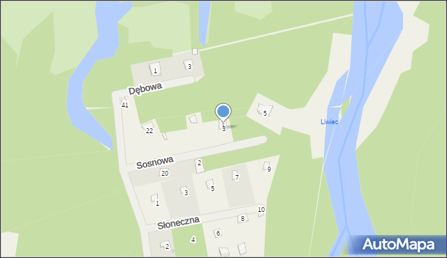 Puste Łąki, Sosnowa, 3, mapa Puste Łąki