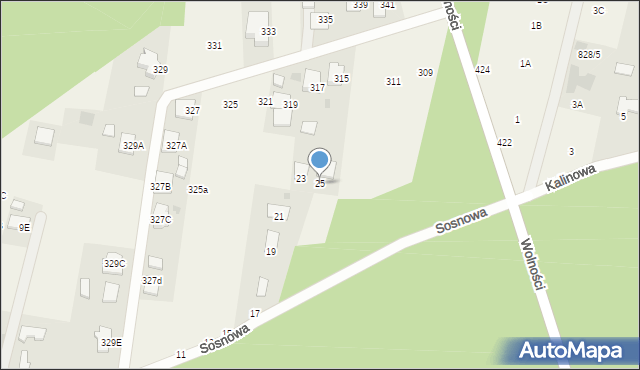 Pysznica, Sosnowa, 25, mapa Pysznica