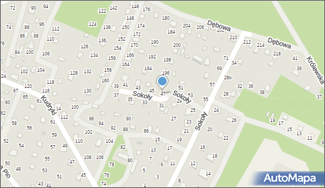 Radawa, Sokoły, 47, mapa Radawa