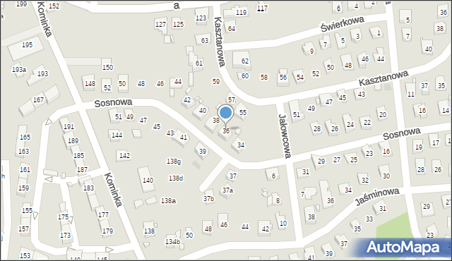 Radlin, Sosnowa, 36, mapa Radlin