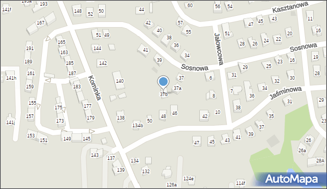 Radlin, Sosnowa, 37b, mapa Radlin