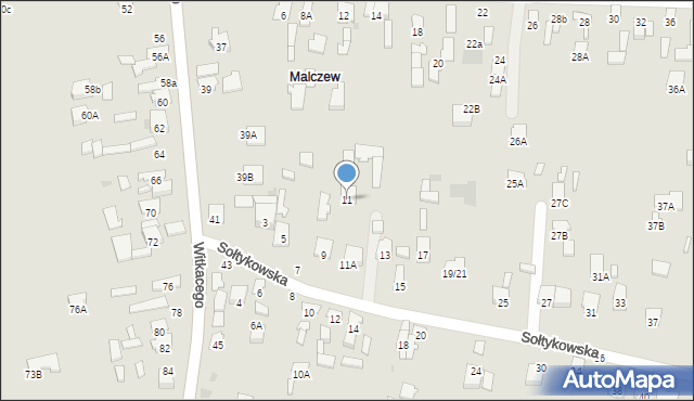 Radom, Sołtykowska, 11, mapa Radomia