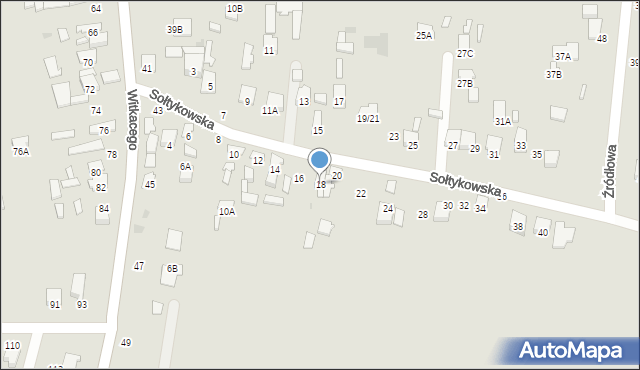 Radom, Sołtykowska, 18, mapa Radomia