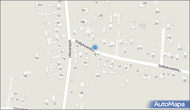 Radom, Sołtykowska, 8, mapa Radomia