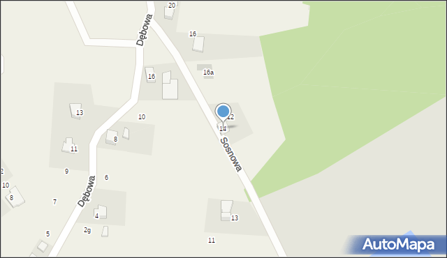 Radostowice, Sosnowa, 14, mapa Radostowice