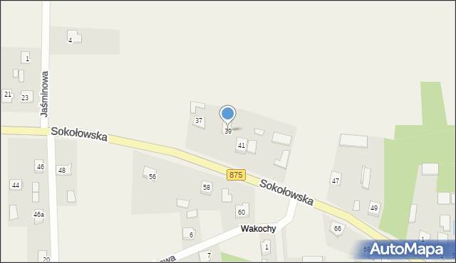 Raniżów, Sokołowska, 39, mapa Raniżów