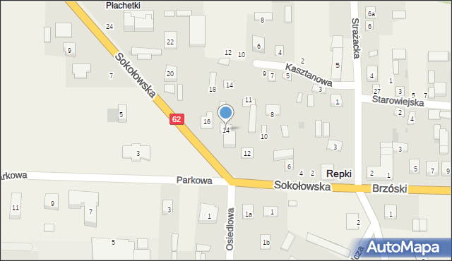 Repki, Sokołowska, 14, mapa Repki