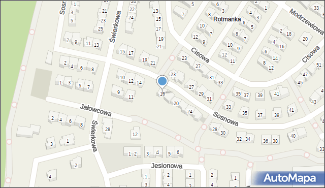 Rotmanka, Sosnowa, 16, mapa Rotmanka