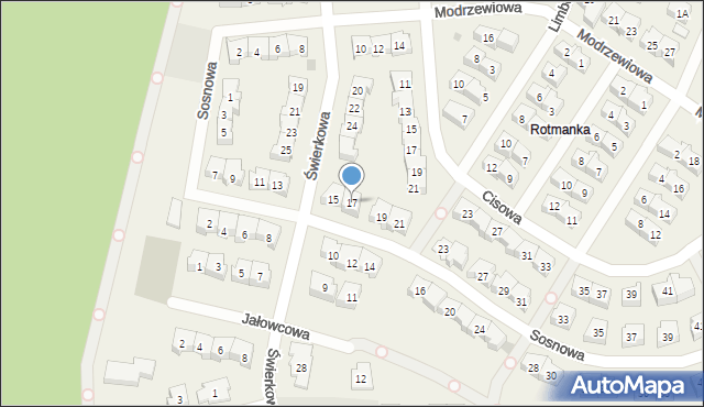 Rotmanka, Sosnowa, 17, mapa Rotmanka