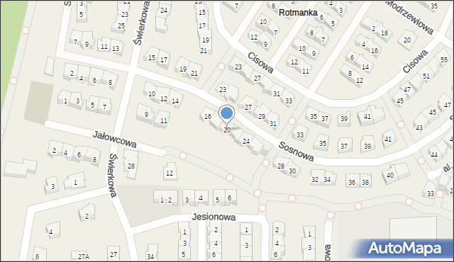 Rotmanka, Sosnowa, 20, mapa Rotmanka