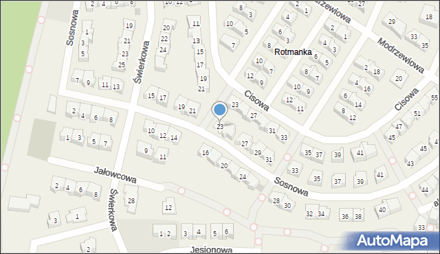 Rotmanka, Sosnowa, 23, mapa Rotmanka