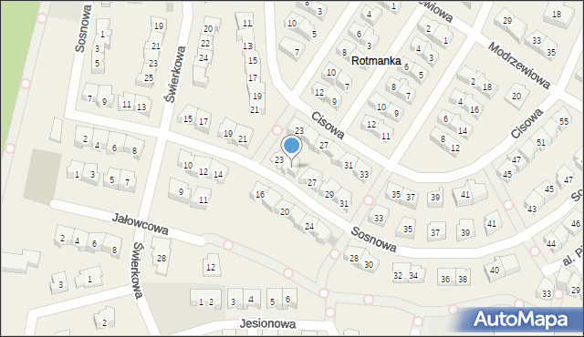 Rotmanka, Sosnowa, 25, mapa Rotmanka